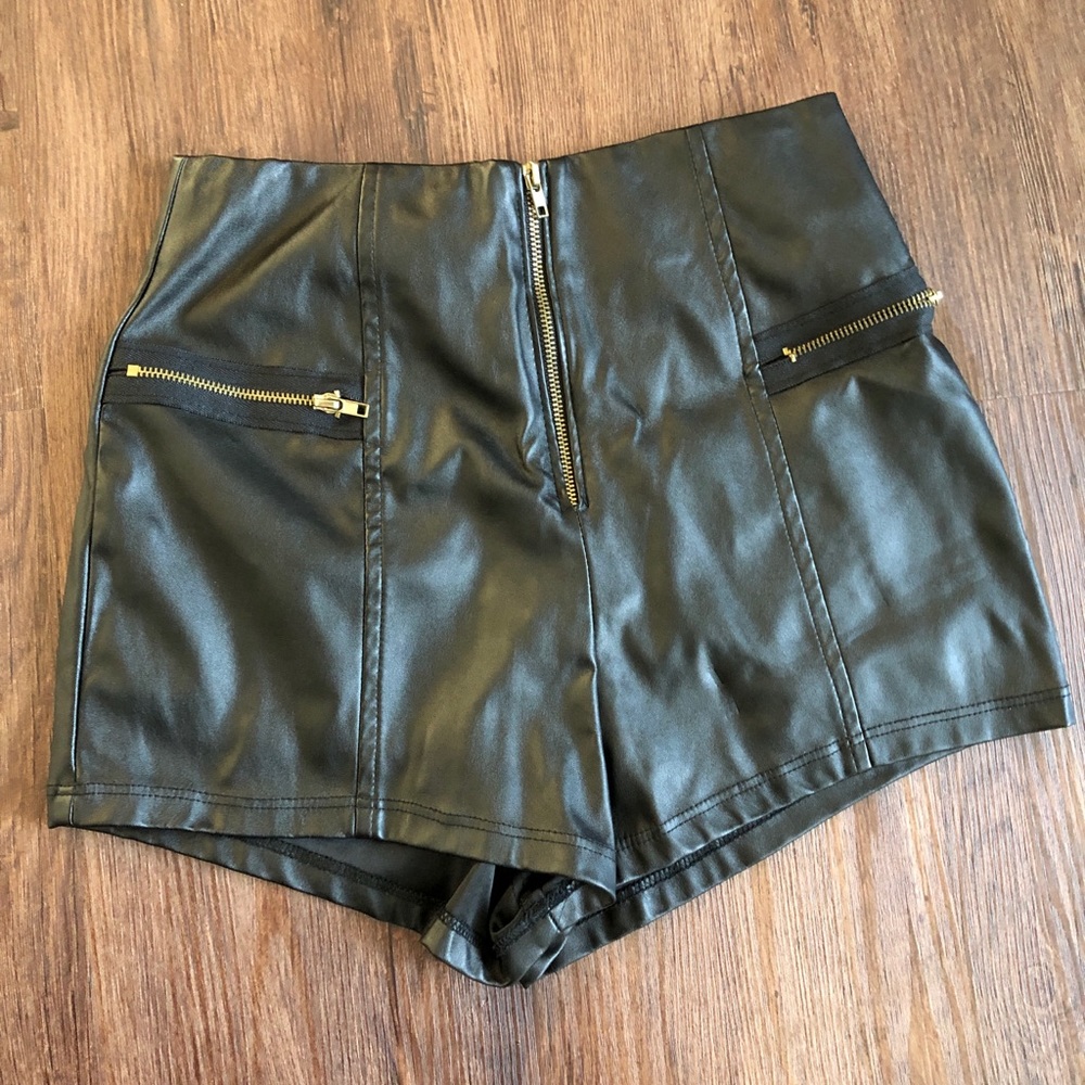 Nasty Gal faux leather shorts